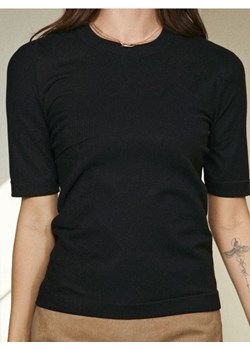 Sinsay - Swetrowa bluzka z krótkim rękawem - czarny ze sklepu Sinsay w kategorii Bluzki damskie - zdjęcie 187597407