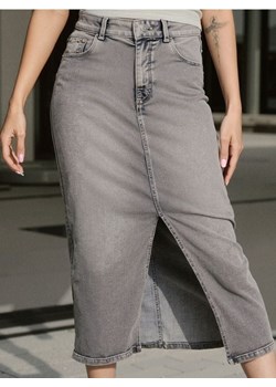 Sinsay - Jeansowa spódnica midi z rozcięciem - szary ze sklepu Sinsay w kategorii Spódnice - zdjęcie 187597516