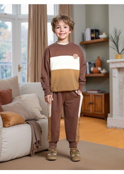 Sinsay - Spodnie dresowe z lampasami - brązowy ze sklepu Sinsay w kategorii Spodnie chłopięce - zdjęcie 187597549