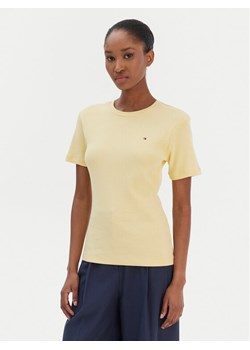 Tommy Hilfiger T-Shirt New Cody WW0WW40587 Żółty Slim Fit ze sklepu MODIVO w kategorii Bluzki damskie - zdjęcie 187598485