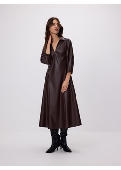 Reserved - Sukienka z imitacji skóry - brązowy ze sklepu Reserved w kategorii Sukienki - zdjęcie 187599727