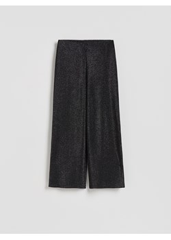Reserved - Szerokie spodnie z metalizowaną nitką - czarny ze sklepu Reserved w kategorii Spodnie damskie - zdjęcie 187599737