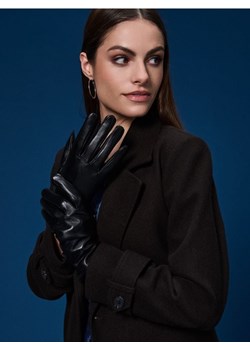 Sinsay - Skórzane rękawiczki - czarny ze sklepu Sinsay w kategorii Rękawiczki damskie - zdjęcie 187600847