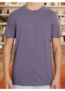 Sinsay - Bawełniana koszulka z krótkim rękawem - fioletowy ze sklepu Sinsay w kategorii T-shirty męskie - zdjęcie 187600898