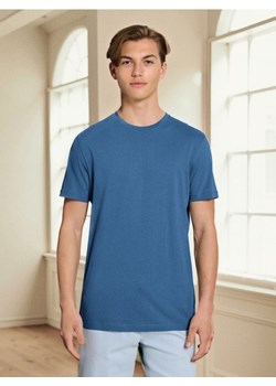 Sinsay - Bawełniana koszulka z krótkim rękawem - niebieski ze sklepu Sinsay w kategorii T-shirty męskie - zdjęcie 187600899