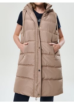 Sinsay - Kamizelka puffer z kapturem - beżowy ze sklepu Sinsay w kategorii Kamizelki damskie - zdjęcie 187600908