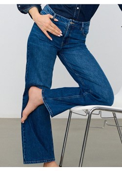 Sinsay - Jeansy wide leg - granatowy ze sklepu Sinsay w kategorii Jeansy damskie - zdjęcie 187600959