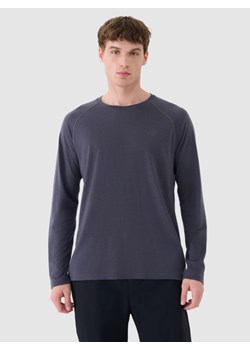 Męski longsleeve trekkingowy 4F 4FWSS25TFLOM330 - granatowy ze sklepu Sportstylestory.com w kategorii T-shirty męskie - zdjęcie 187601009