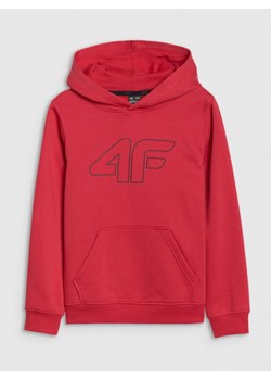 Chłopięca bluza dresowa nierozpinana bez kaptura 4F 4FJWSS25TSWSM1716 - czerwona ze sklepu Sportstylestory.com w kategorii Bluzy chłopięce - zdjęcie 187601017
