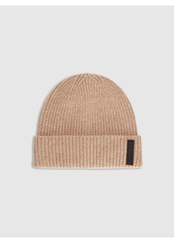 Męska czapka beanie wełniana 4F 4FRAW25ACAPM0719 - beżowa ze sklepu Sportstylestory.com w kategorii Czapki zimowe męskie - zdjęcie 187601097