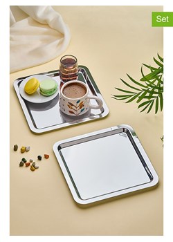 Violeta Home Tace (6 szt.) w kolorze srebrnym - 22 x 22 cm ze sklepu Limango Polska w kategorii Misy i tace dekoracyjne - zdjęcie 187601386