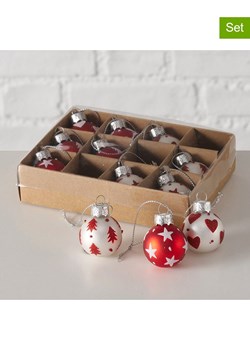 Boltze Bombki (12 szt.) &quot;Nollag&quot; w kolorze biało-czerwonym - 3 x 4 cm ze sklepu Limango Polska w kategorii Dekoracje bożonarodzeniowe - zdjęcie 187601466