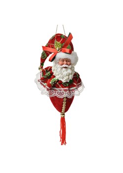 Clayre &amp; Eef Zawieszka dekoracyjna w kolorze czerwonym - wys. 35 cm ze sklepu Limango Polska w kategorii Dekoracje - zdjęcie 187601765