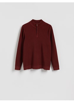 Reserved - Sweter z rozpinaną stójką - bordowy ze sklepu Reserved w kategorii Swetry męskie - zdjęcie 187602889