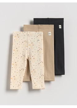 Reserved - Bawełniane legginsy z naszywką - złamana biel ze sklepu Reserved w kategorii Odzież dla niemowląt - zdjęcie 187603126