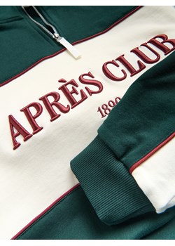 Reserved - Bawełniana bluza ze stójką - ciemnozielony ze sklepu Reserved w kategorii Bluzy męskie - zdjęcie 187603208