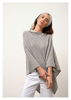 Just Cashmere Kaszmirowe ponczo "Meredith" w kolorze szarym ze sklepu Limango Polska w kategorii Swetry damskie - zdjęcie 187603248