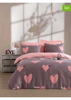 Colourful Cotton Komplet pościeli &quot;Jana&quot; w kolorze szaro-jasnoróżowym ze sklepu Limango Polska w kategorii Pościele - zdjęcie 187603367