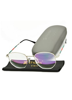 Okulary zerówki z antyrefleksem ST316A moc: 0.00 srebrne ze skazą! ze sklepu Stylion w kategorii Okulary zerówki damskie - zdjęcie 187603859