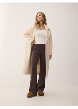 Reserved - Płaszcz z tkaniny boucle - kremowy ze sklepu Reserved w kategorii Płaszcze damskie - zdjęcie 187604536
