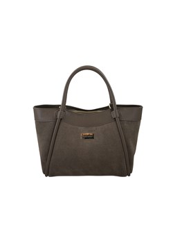 Elegancka torebka ze skóry zamszowej - Beżowa ciemna ze sklepu butyolivier w kategorii Kuferki - zdjęcie 187604937