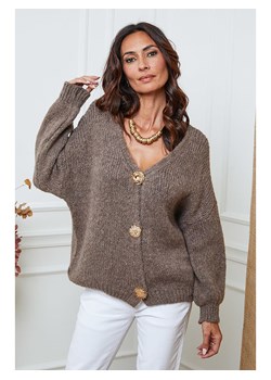 So Cachemire Kardigan &quot;Believe&quot; w kolorze szarobrązowym ze sklepu Limango Polska w kategorii Swetry damskie - zdjęcie 187605479