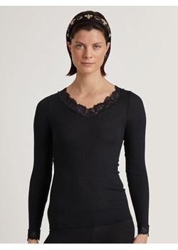 Calida Wełniana koszulka w kolorze czarnym ze sklepu Limango Polska w kategorii Bluzki damskie - zdjęcie 187605518