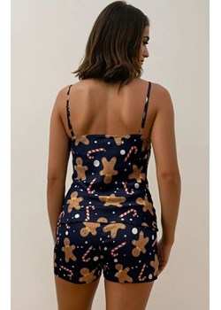 Świąteczna piżama damska z piernikowym motywem Cookie Christmas, Kolor granatowy-wzór, Rozmiar S, Irall ze sklepu Intymna w kategorii Piżamy damskie - zdjęcie 187605878