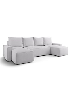 Jasnoszary rozkładany narożnik U z pojemnikiem T5-K40 ze sklepu Edinos.pl w kategorii Narożniki - zdjęcie 187605985