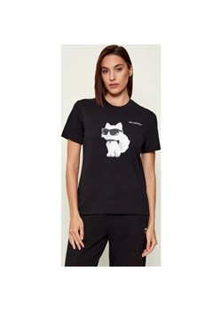 Karl Lagerfeld T-shirt IKON AQUARELLE | Regular Fit ze sklepu Gomez Fashion Store w kategorii Bluzki damskie - zdjęcie 187606029
