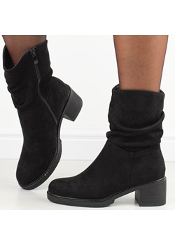Czarne botki damskie na obcasie Potocki 51303 ze sklepu suzana.pl w kategorii Botki - zdjęcie 187606789