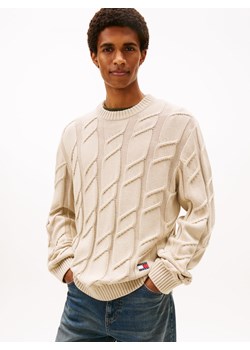 Tommy Jeans Męski sweter z dzianiny Mężczyźni Bawełna melanżowy jednolity ze sklepu vangraaf w kategorii Swetry męskie - zdjęcie 187607037