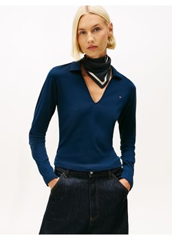 Tommy Hilfiger Damska koszulka z długim rękawem Kobiety Bawełna granatowy jednolity ze sklepu vangraaf w kategorii Bluzki damskie - zdjęcie 187607038