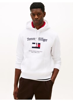 Tommy Hilfiger Męski sweter z kapturem Mężczyźni biały jednolity ze sklepu vangraaf w kategorii Bluzy męskie - zdjęcie 187607077
