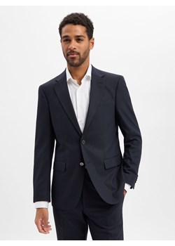 BOSS Męska - Marynarka garniturowa z zawartością wełny - Jasper Mężczyźni Regular Fit granatowy wzorzysty ze sklepu vangraaf w kategorii Marynarki męskie - zdjęcie 187607095