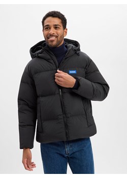 HUGO BLUE Męska kurtka pikowana - Bodo Mężczyźni Sztuczne włókno czarny jednolity ze sklepu vangraaf w kategorii Kurtki męskie - zdjęcie 187607097