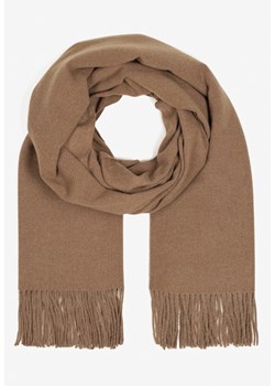 Ciemnobeżowy Szalik Długi z Frędzlami z Domieszką Wełny Torilisa ze sklepu born2be.pl w kategorii Szaliki i chusty damskie - zdjęcie 187607485