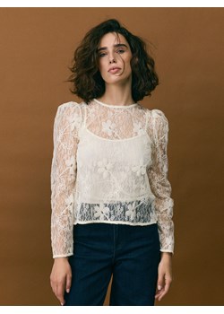 Reserved - Koronkowa bluzka - złamana biel ze sklepu Reserved w kategorii Bluzki damskie - zdjęcie 187607535