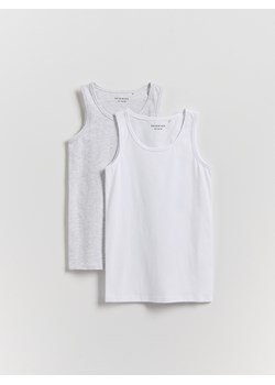 Reserved - Bawełniany podkoszulek 2 pack - jasnoszary ze sklepu Reserved w kategorii Podkoszulki dziecięce - zdjęcie 187607576