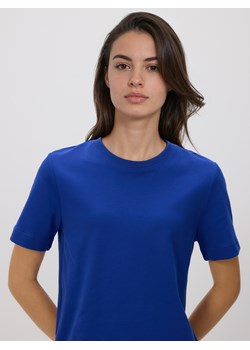 Reserved - T-shirt z bawełny merceryzowanej - niebieski ze sklepu Reserved w kategorii Bluzki damskie - zdjęcie 187607676