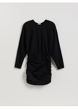 Reserved - Drapowana sukienka z wiskozą - czarny ze sklepu Reserved w kategorii Sukienki - zdjęcie 187607897