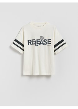 Reserved - T-shirt z nadrukiem - złamana biel ze sklepu Reserved w kategorii T-shirty chłopięce - zdjęcie 187608157