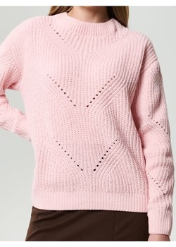 Sinsay - Ażurowy sweter - różowy ze sklepu Sinsay w kategorii Swetry damskie - zdjęcie 187609966
