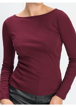 Sinsay - Bluzka z długimi rękawami - bordowy ze sklepu Sinsay w kategorii Bluzki damskie - zdjęcie 187610026