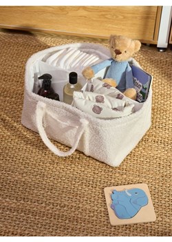 Sinsay - Organizer z pluszowym wykończeniem i uchwytami - kremowy ze sklepu Sinsay w kategorii Kosze i pudełka na zabawki - zdjęcie 187610045