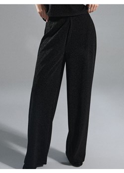 Sinsay - Spodnie wide leg z metalizowaną nicią - czarny ze sklepu Sinsay w kategorii Spodnie damskie - zdjęcie 187610079