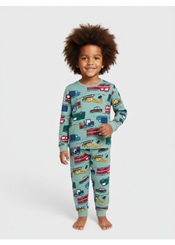 Sinsay - Bawełniana piżama dwuczęściowa w pojazdy - zielony ze sklepu Sinsay w kategorii Piżamy dziecięce - zdjęcie 187610086