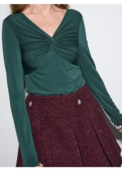Sinsay - Bluzka z dekoracyjnym marszczeniem - zielony ze sklepu Sinsay w kategorii Bluzki damskie - zdjęcie 187610119