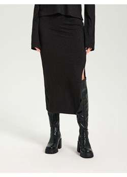 Sinsay - Spódnica midi z gumką w pasie - czarny ze sklepu Sinsay w kategorii Spódnice - zdjęcie 187610216