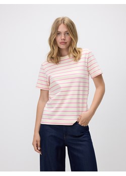 Reserved - T-shirt z bawełny merceryzowanej - brudny róż ze sklepu Reserved w kategorii Bluzki damskie - zdjęcie 187610837
